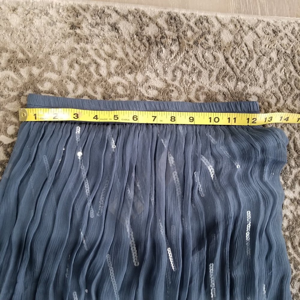 Chan Luu Slate Blue Sheer Maxi Skirt with Sequin Strips - Picture 11 of 11